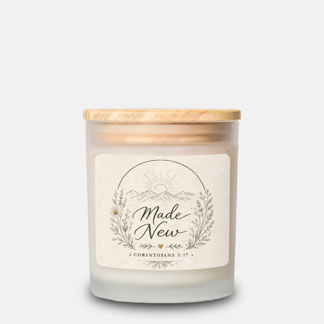 Made New  Frosted Glass Candle (Hand Poured 11 oz)