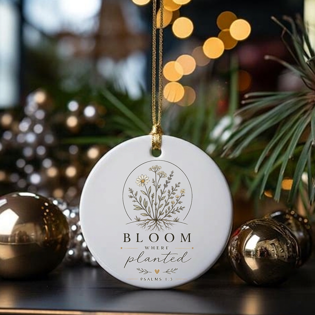 Bloom Where Planted - Ceramic Decoration Ornament, (1pc)