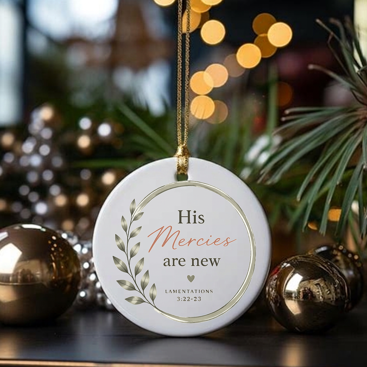 His Mercies are New - Ceramic Decoration Ornament, (1pc)