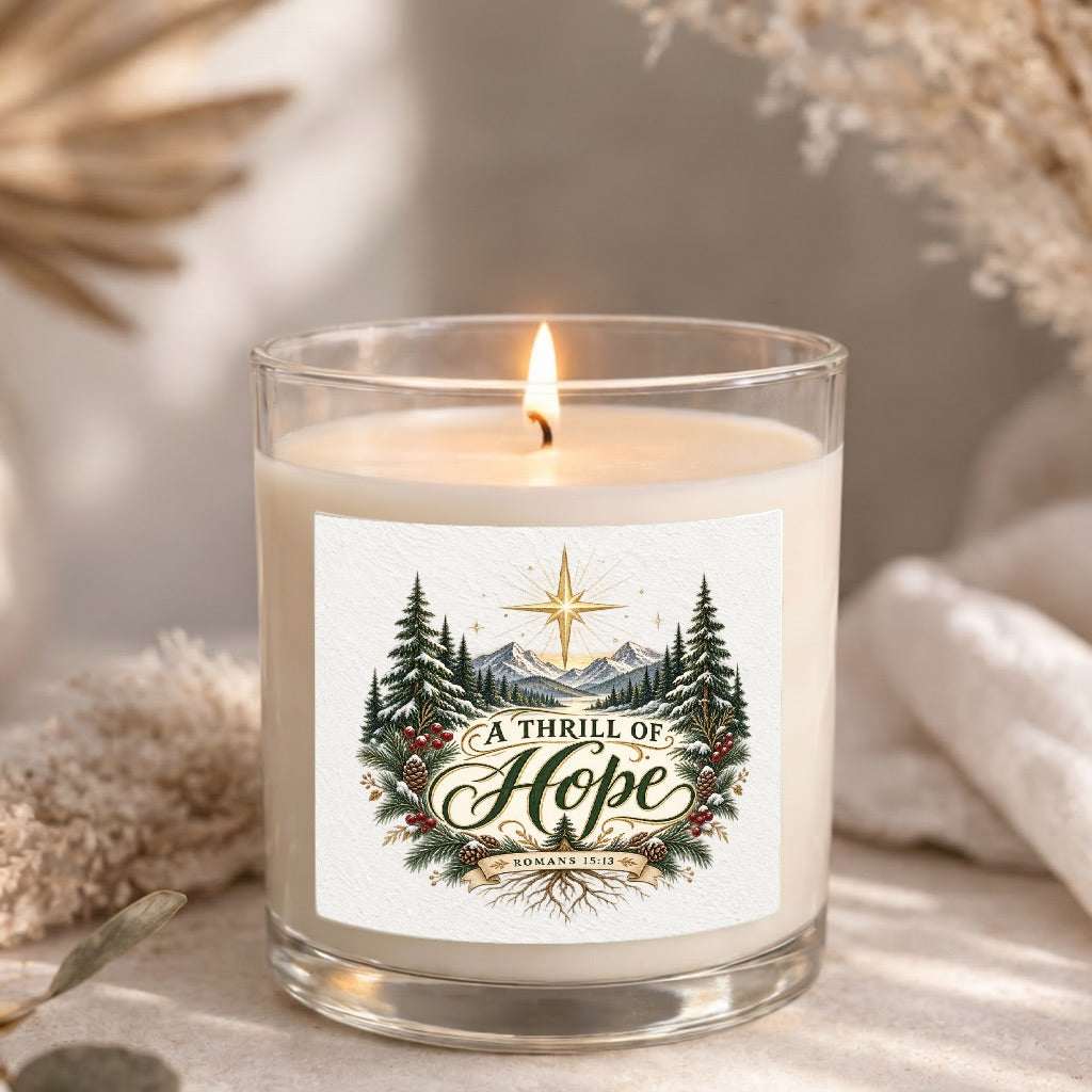 A Thrill Of Hope Clear Glass Candle 12.5oz