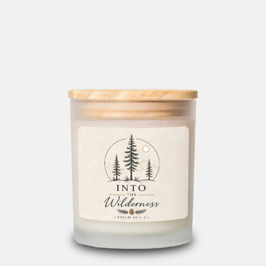 Into The Wilderness Candle Frosted Glass (Hand Poured 11 oz)