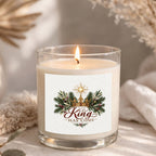 The King Has Come Clear Glass Candle 12.5oz