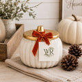 Ivory Harvest Ceramic Pumpkin Candle