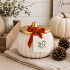 Ivory Harvest Ceramic Pumpkin Candle