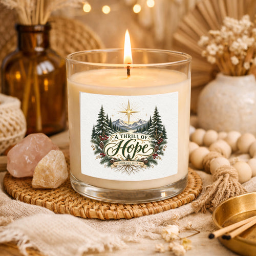 A Thrill Of Hope Clear Glass Candle 12.5oz