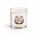 Love Came Down To Christmas Clear Glass Candle 12.5oz