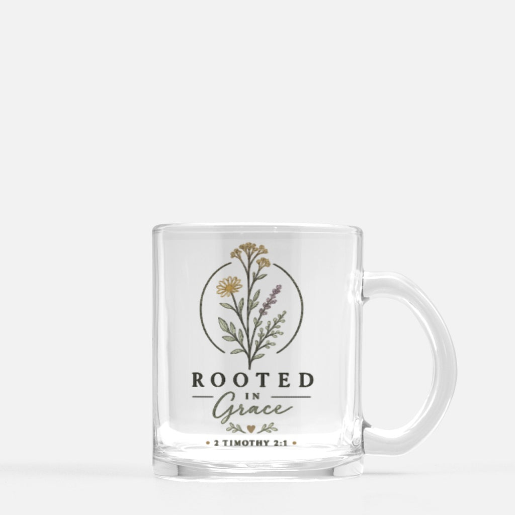 Rooted In Grace Glass Mug