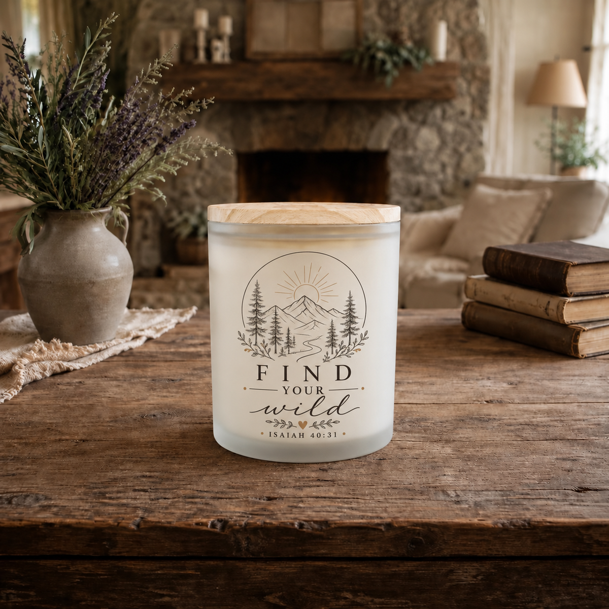 Find Your Wild Candle Frosted Glass (Hand Poured 11 oz)