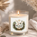 Peace Came Near Clear Glass Candle 12.5oz
