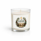 A Savior Has Been Born Clear Glass Candle 12.5oz