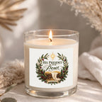 His Presence Is Our Peace  Clear Glass Candle 12.5oz