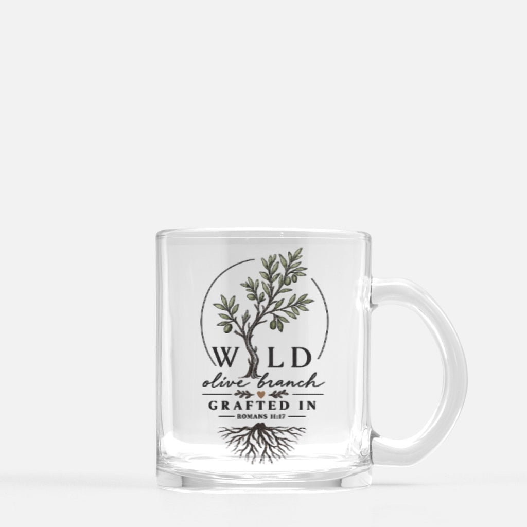 Wild Olive Branch Grafted In Glass Mug