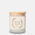 Walk By Faith Candle Frosted Glass (Hand Poured 11 oz)