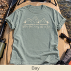 Mercy Sets Me Free T-shirt in Bay, labeled Bay