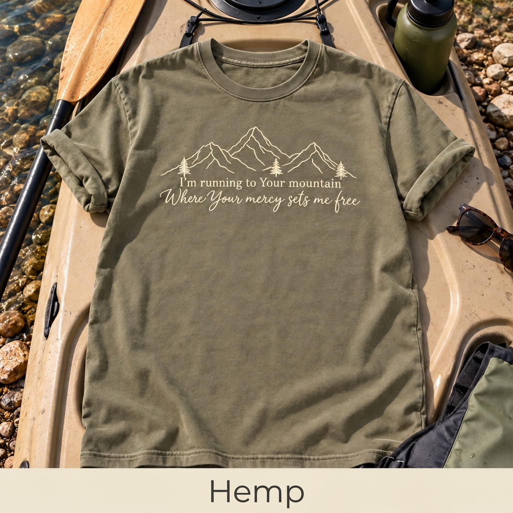 Mercy Sets Me Free T-shirt in Hemp, labeled Hemp