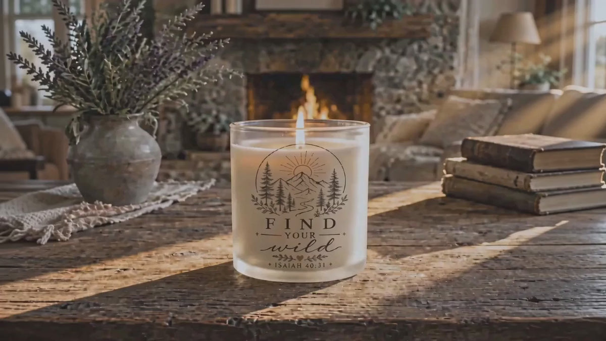 Find Your Wild Candle Frosted Glass (Hand Poured 11 oz)